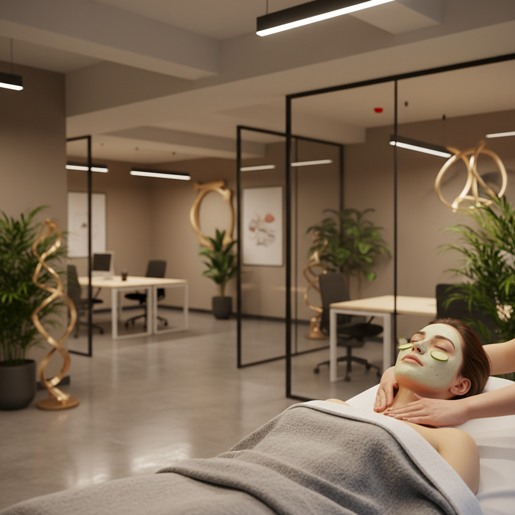 Femme se relaxant pendant un soin spa