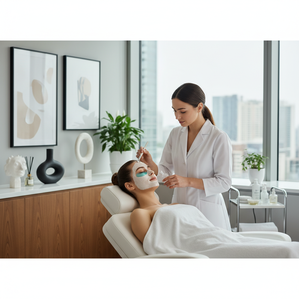 Femme recevant un soin du visage